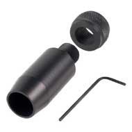 16.4mm Slip On Silencer Adaptor. Suits Steyr LG..Black Anodised Aluminium. Complete with Thread Protector End Cap.