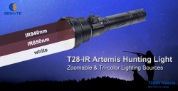 Brinyte T28-IR Artemis The ultimate Hunting  IR vision companion
Cost effective Night Time White Light and dual frequency  IR Illuminator
