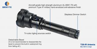 Brinyte T28-IR Artemis The ultimate Hunting  IR vision companion
Cost effective Night Time White Light and dual frequency  IR Illuminator